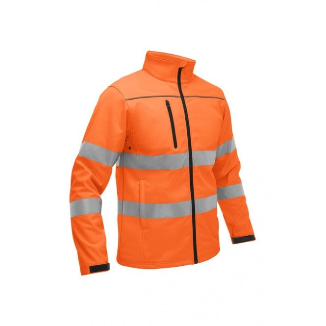 Bisley Taped Hi Vis Soft Shell Jacket with Hood