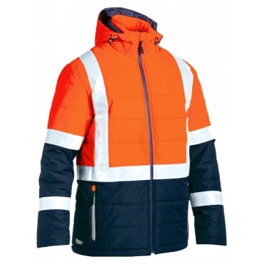 Taped Two Tone Hi Vis Puffer Jacket