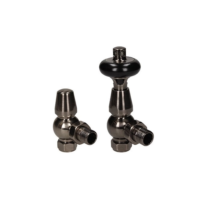 Biworld Bentley Bold 15mm Traditional Wheel Head TRV & Lockshield Set Black Nickel