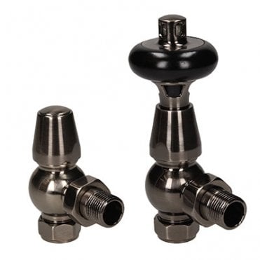 Bentley Bold 15mm Traditional Wheel Head TRV & Lockshield Set Black Nickel
