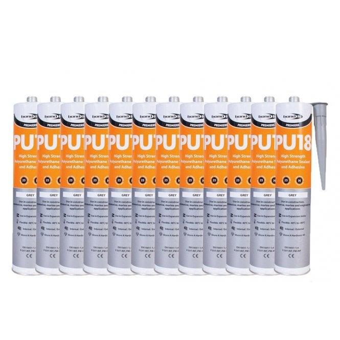 Bond It 12 x 310ML PU18 Hybrid Sealant/Adhesive Grey