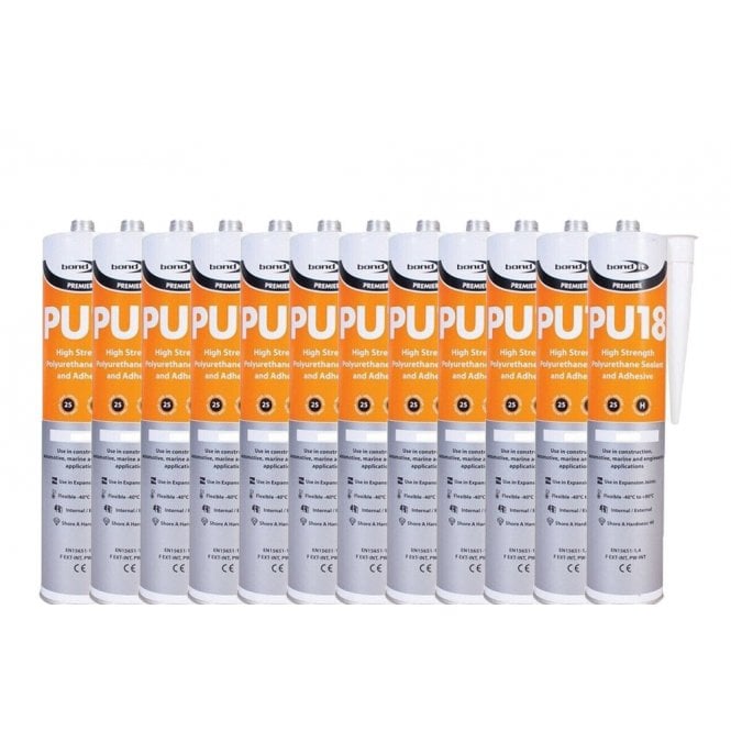 Bond It 12 x 310ML PU18 Hybrid Sealant/Adhesive White