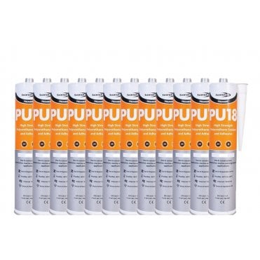 12 x 310ML PU18 Hybrid Sealant/Adhesive White