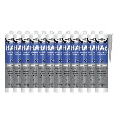 12 x HA6 Silicone Sealant - RTV Marine 310ml Grey