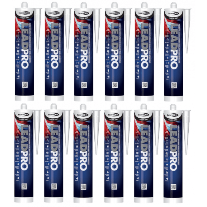 Bond It 12 x Lead Pro Roofing & Flashing Silicone Sealant EU3