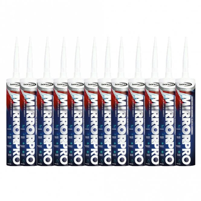 Bond It 12 x Mirror Pro High Strength Ceramic & Glass Adhesive Silicone Sealant