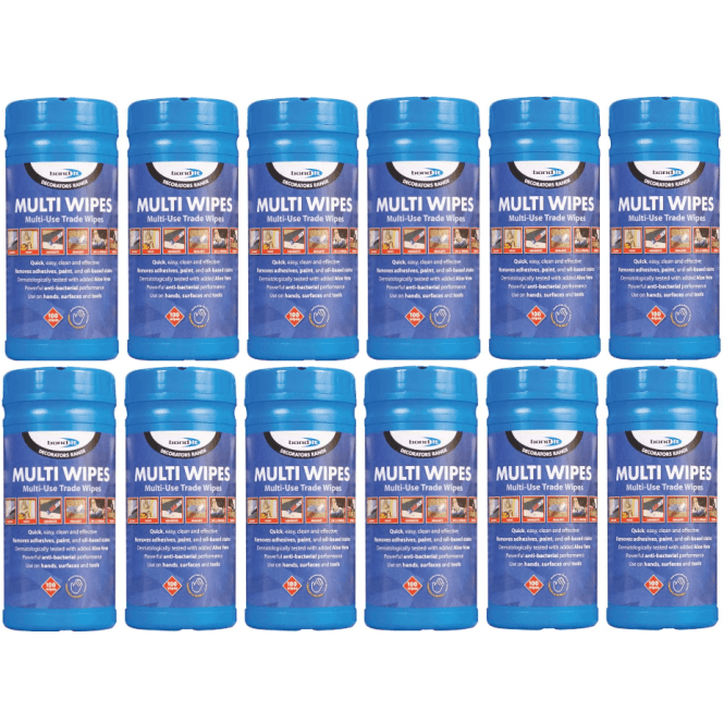 Bond It 12x 100 White Multi-Wipes for Hands, Tools and Surfaces