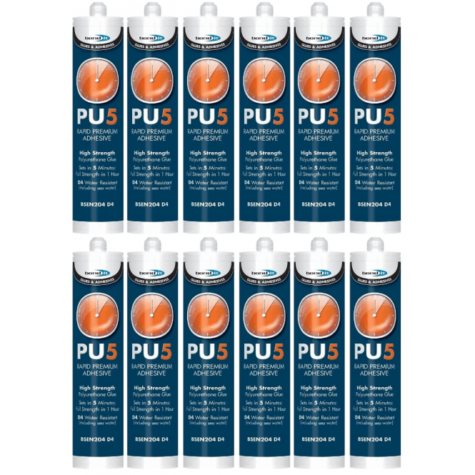Bond It 12x 300ML Translucent 5 Minute PU Wood Gel