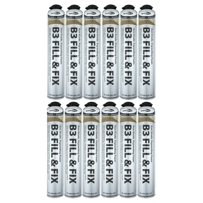 Bond It 12x 750ML Beige B3 Fill and Fix Expanding Gun Foam