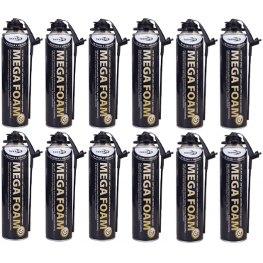 12x 750ml Mega Foam Gun/Aerosol PU Expanding Foam