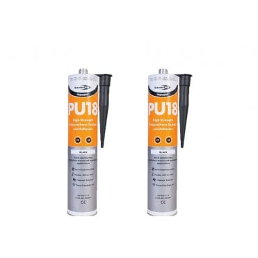 2 x 310ML PU18 Hybrid Sealant/Adhesive Black