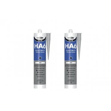 2 x HA6 Silicone Sealant - RTV Marine 310ml Grey