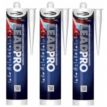 3 x Lead Pro Roofing & Flashing Silicone Sealant EU3