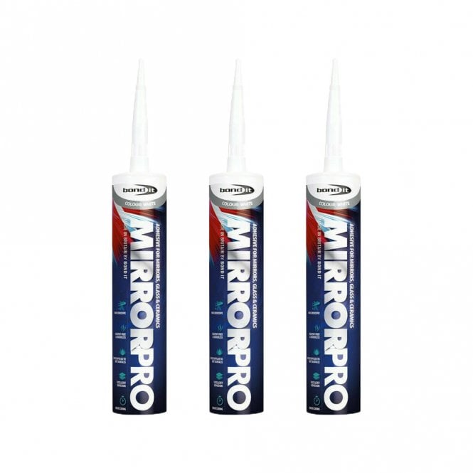 Bond It 3 x Mirror Pro High Strength Ceramic & Glass Adhesive Silicone Sealant