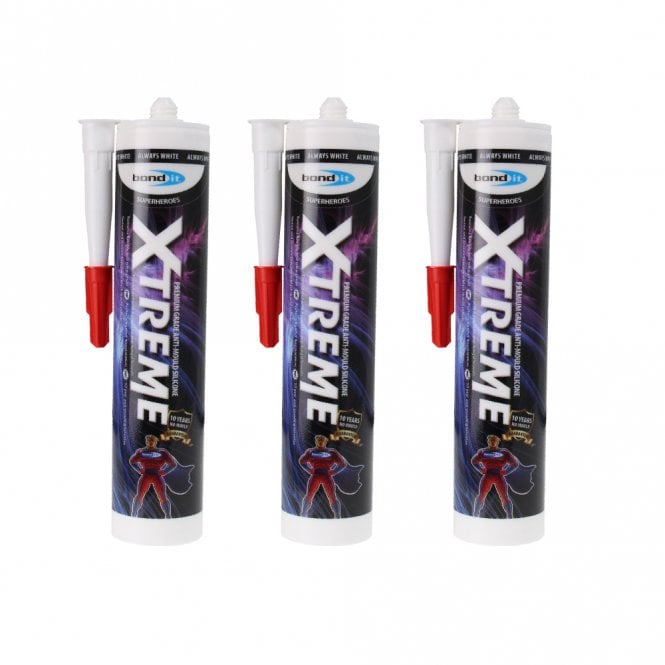 Bond It 3 x xtreme Sanitary Silicone White 310ml