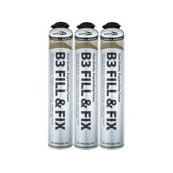 Bond It 3x 750ML Beige B3 Fill and Fix Expanding Gun Foam