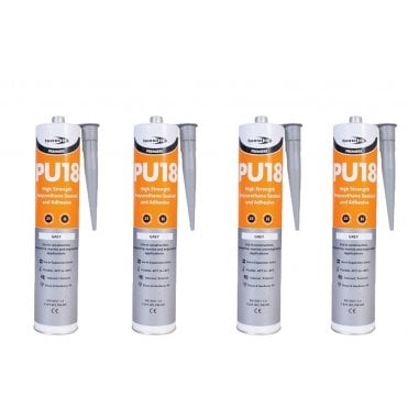 4 x 310ML PU18 Hybrid Sealant/Adhesive Grey