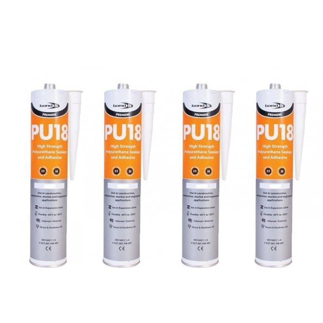 Bond It 4 x 310ML PU18 Hybrid Sealant/Adhesive White