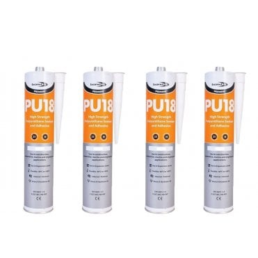 4 x 310ML PU18 Hybrid Sealant/Adhesive White