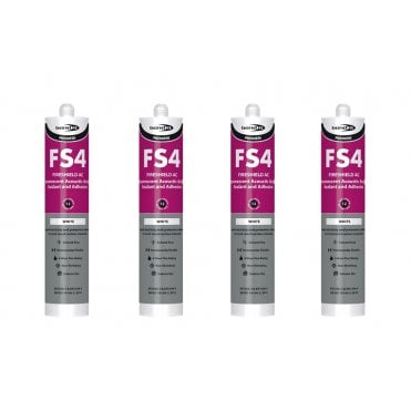 4 x FS4 Fire shield Acoustic Intumescent Acrylic Sealant EU3