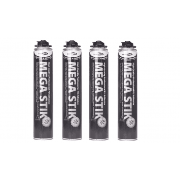 4x 750ml Beige Mega Stik PU Adhesive