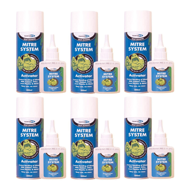 Bond It 50G & 200ML Clear Mitre Pack Adhesive ( Full Box) x 6
