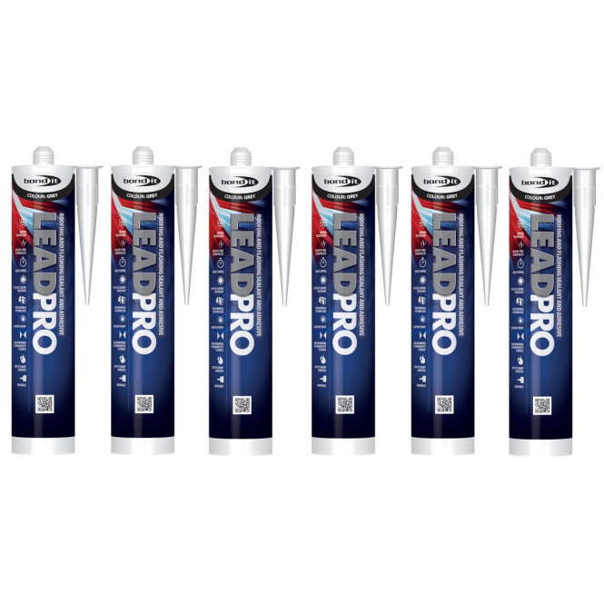 Bond It 6 x Lead Pro Roofing & Flashing Silicone Sealant EU3
