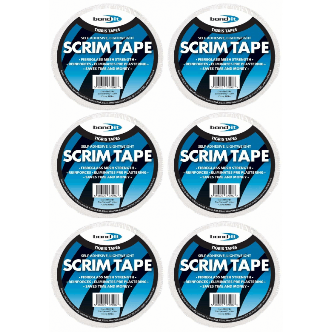 Bond It 6x 48mm x 90mtr White Lightweight Scrim Tape