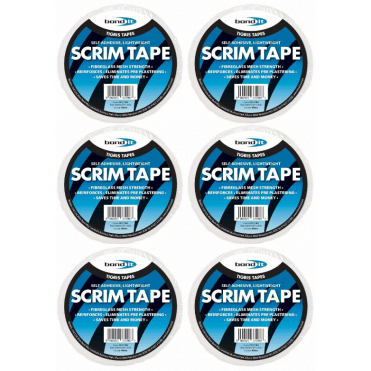 6x 48mm x 90mtr White Lightweight Scrim Tape