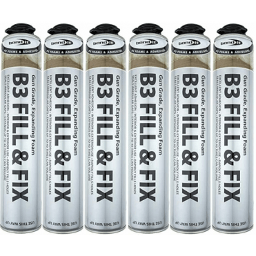 6x 750ML Beige B3 Fill and Fix Expanding Foam