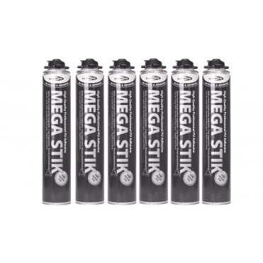 6x 750ml Beige Mega Stik PU Adhesive