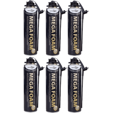 6x 750ml Mega Foam Gun/Aerosol PU Expanding Foam
