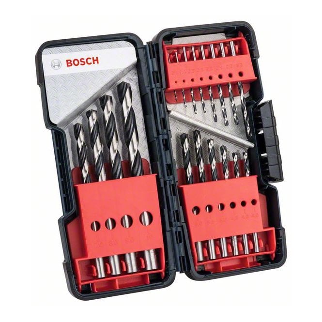 Bosch 1-10mm 18-Piece Metal Twist Drill Bit Toughbox Set