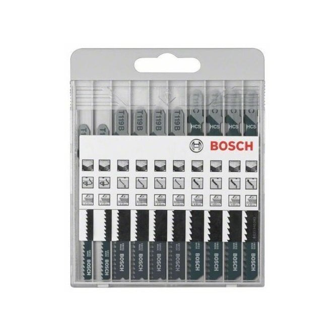 Bosch 10-Piece Wood Cutting Jigsaw Blade Set 2607010629