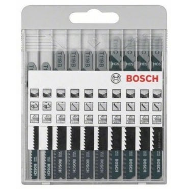 10-Piece Wood Cutting Jigsaw Blade Set 2607010629