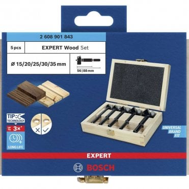 15.0-35.0mm Expert Wood Forstner Drill Bit Set - 5 Piece