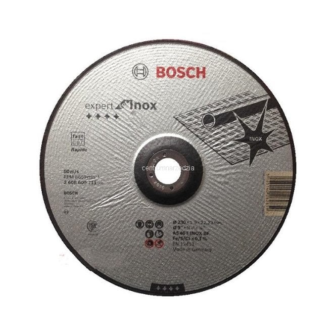 Bosch 230mm Thin Metal Inox Expert Cutting Discs Rapido