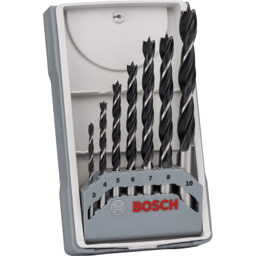 3-10mm 7-Piece Professional Brad Point Wood Drill Bit Set