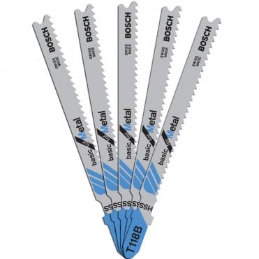 Jigsaw Blades Metal Cutting Mild Steel Aluminium & Non-Ferrous Pack of 5 T118B