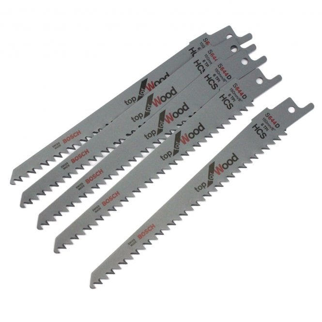 Bosch Pack of 5 Reciprocating Sabre Saw Blades 150mm 6