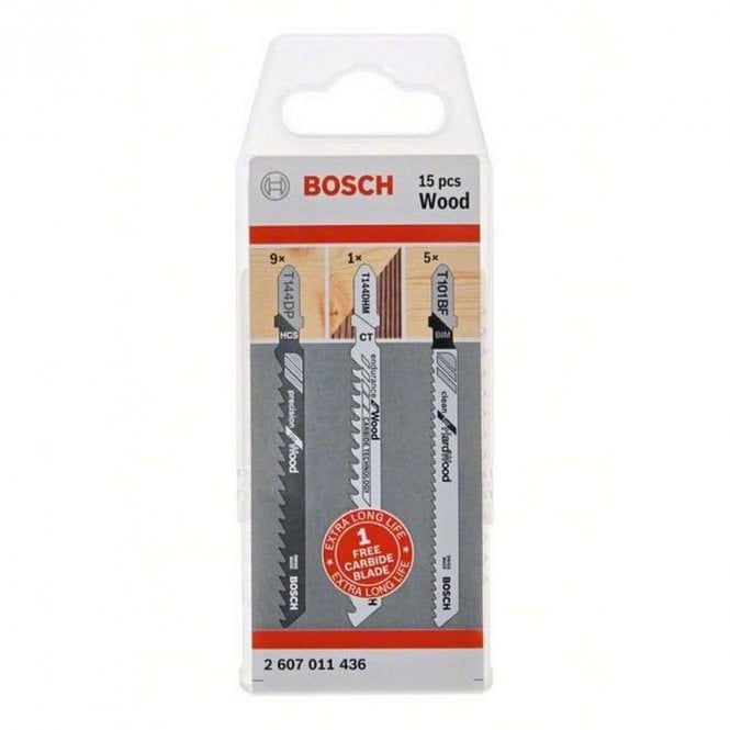 Bosch Professional Jigsaw Set for Wood Including Carbide Blade - 15 Piece