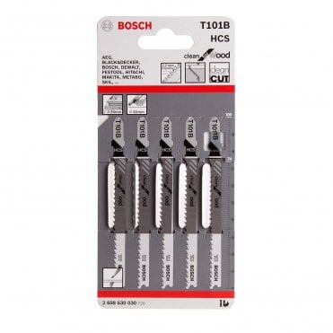 T101B Jigsaw Blades Wood Cutting Hard/Softwood Pack of 5