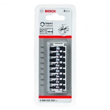T15-T40 8-Piece Torx Impact Control Screwdriver Bit Set