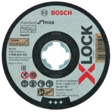 x-Lock Cutting Disc INOx 115mm x 1mm x 22.23mm 2608619261