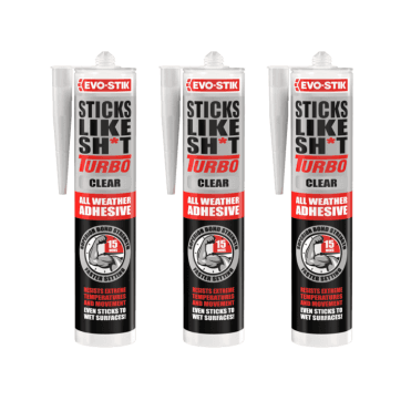 3 x Sticks Like Turbo Clear All-Weather Adhesive - 290ml 