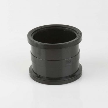 110mm Push-Fit Soil Double Socket Pipe Coupling BLACK - BS406B