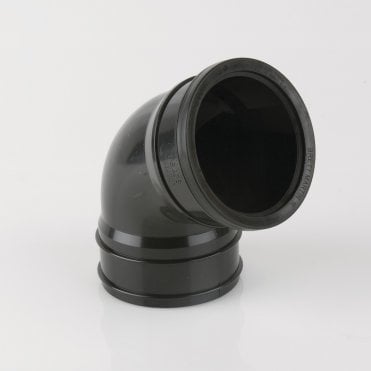 110mm Push-Fit Soil Pipe 112.5° Single Socket Offset Bend BLACK - BS408B