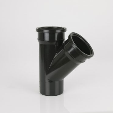 110mm Push-Fit Soil Pipe 135° Double Socket Plain Branch BLACK - BS419B