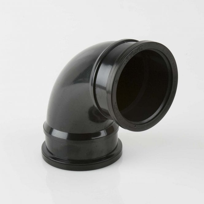 Brett Martin 110mm Push-Fit Soil Pipe 92.5° Double Socket Bend BLACK - BS480B