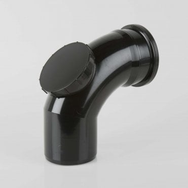 110mm Push-Fit Soil Pipe 92.5° Single Socket Access Bend BLACK - BS436B
